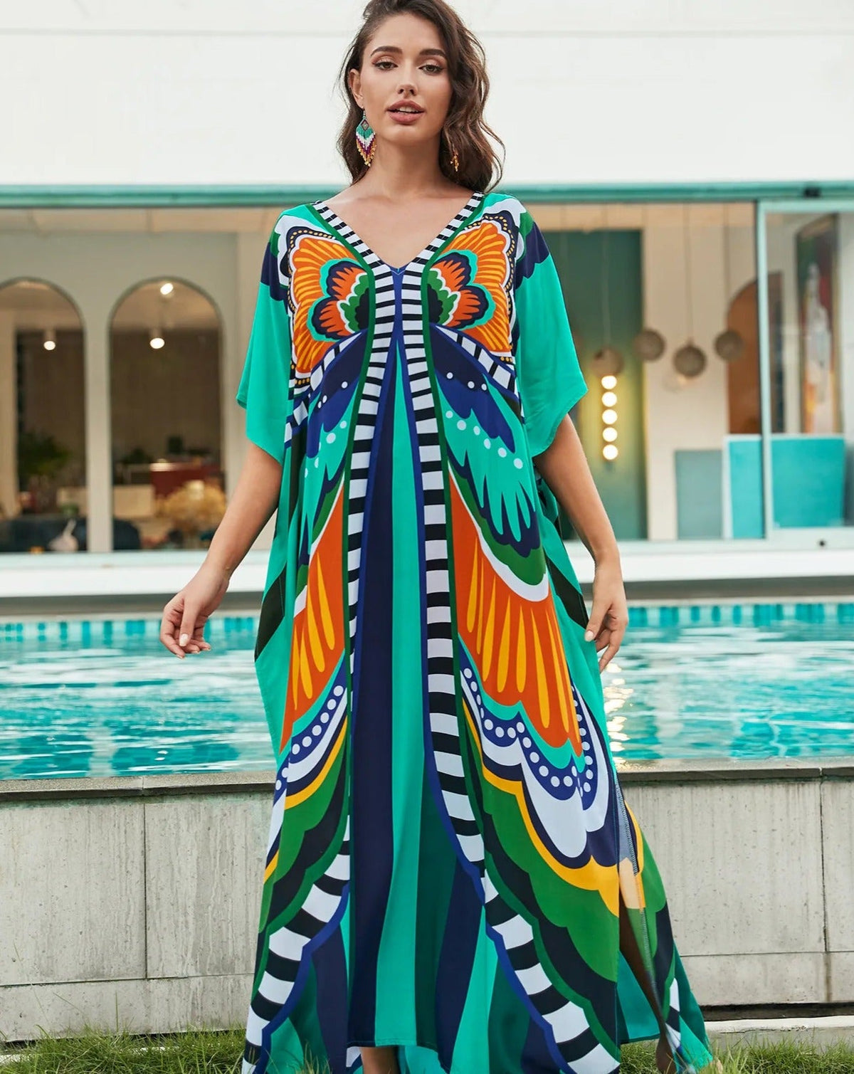 Kaftan asas vivas verde